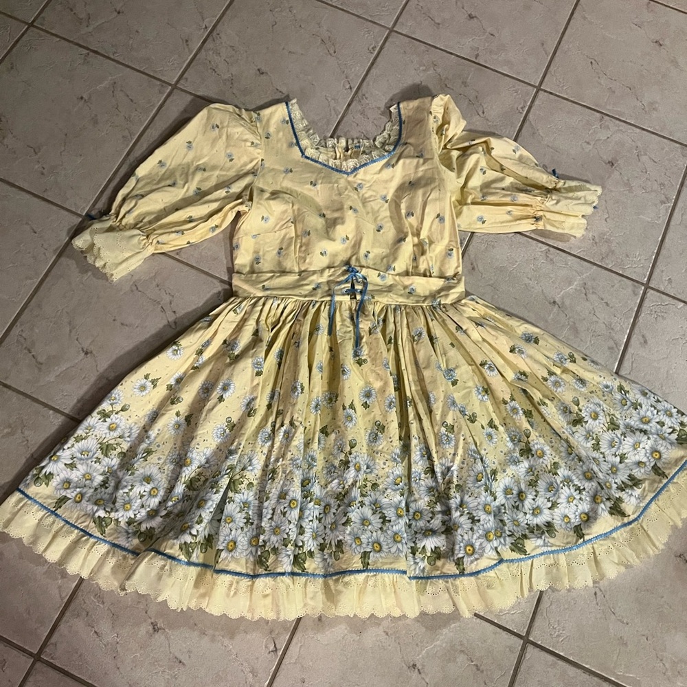 💃 Handmade Full Swing vintage ruffle floral dress - Picture 5 of 6